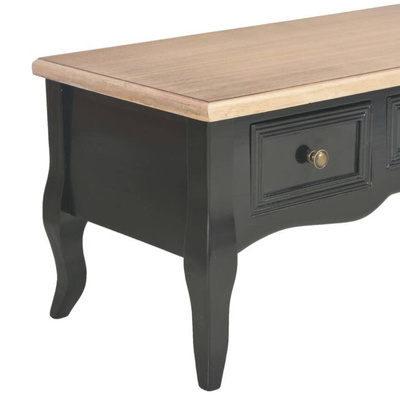 vidaXL Szafka pod TV, czarna, 100 x 35 x 35 cm, drewniana