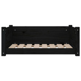 vidaXL Legowisko dla psa, czarne, 75,5x55,5x28 cm, lite drewno sosnowe