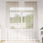 Firany Voile z zasłonami 2 pcs piaskowy 225 x 140 cm Poliester