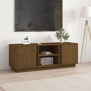 Szafka pod TV, miodowy brąz, 110x35x40,5cm, lite drewno sosnowe vidaXL