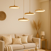 Lampa wisząca Abigali Woody 18W drewniana okrągła