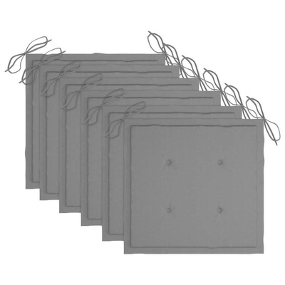 vidaXL Składane krzesła ogrodowe z poduszkami, 6 szt., drewno tekowe