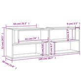 vidaXL Szafka pod TV, czarna, 149x30x52 cm, materiał drewnopochodny