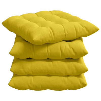 Poduszki na siedziska 4 pcs Jasnożółty 40 x 40 x 6 cm tkanina