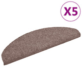 Maty na schody samoprzylepne 5 szt. 65x21x4 cm jasnobrązowe półokrągłe duże