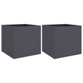 Donice, 2 szt., antracytowe, 42x40x39 cm, stal