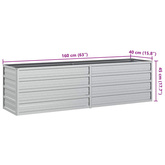 Donica do podwyższonej rabaty, 160x40x45 cm, stal galwanizowana