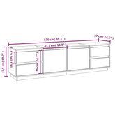 vidaXL Szafka pod TV, miodowy brąz, 176x37x47,5cm, lite drewno sosnowe