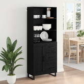 Highboard 2 szt. Czarny Dąb 69,5 x 34 x 180 cm