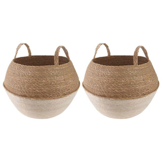 Doniczka z uchwytami 2 pcs Biały ? 45 x 36 cm 100% Trawa morska