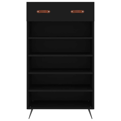Szafka na buty, czarna, 60x35x105 cm, materiał drewnopochodny