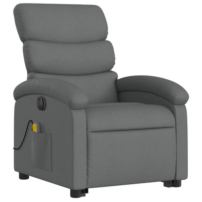 vidaXL Podnoszony fotel masujący, elektryczny, rozkładany, ciemnoszary wariant 20