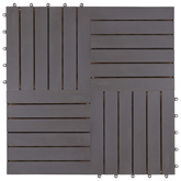 Płytka Tarasowa 10 pcs Szary 30 x 30 cm Drewno Akacjowe
