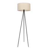 SHANTI lampa podłogowa czarny 1x40W E27 abażur beżowy 51-38760