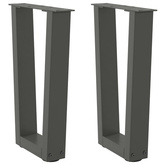 Nogi do stolika kawowego w kształcie litery V 2 szt. Antracyt 38x(42-43,3) cm Stal