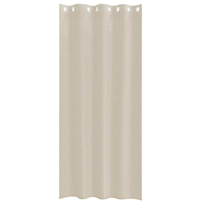 Firany Voile z zasłonami 2 pcs piaskowy 245 x 140 cm Poliester