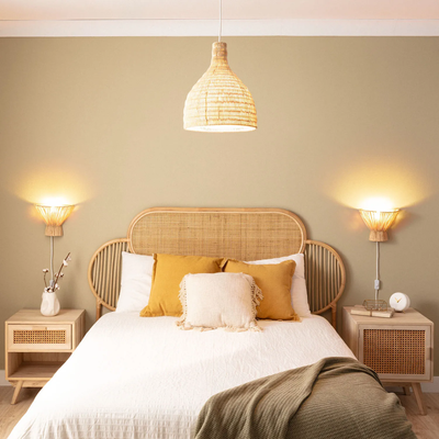 Lampa Wisząca Boho z Rattanu Abruzzo Flavia 30cm E27