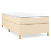 vidaXL Łóżko kontynentalne z materacem, kremowe, tkanina, 100x200 cm wariant 19