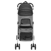 Dwupiętrowy, składany wózek dla psa, szary, 83x48x97 cm, Oxford