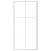 vidaXL Drzwi wewnętrzne, 102,5x201,5 cm, białe, szkło ESG i aluminium