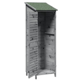 Shed ogrodowy z dachem Szary 59 x 56 x 176 cm Drewno Świerkowe