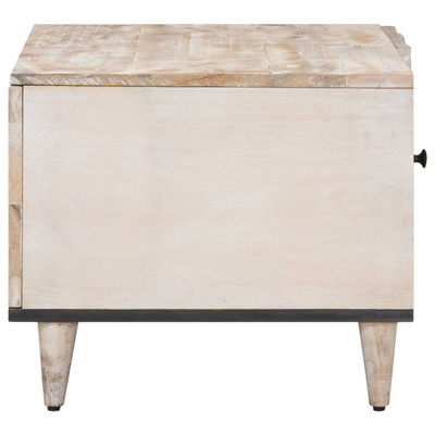 Stolik kawowy Biały 80 x 50 x 40 cm Drewno z mango