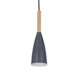 Lampa wisząca szara + drewno Trosa Ledea 50101266