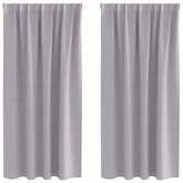 Firany blackout z kółkami 2 pcs Metaliczny Szary 175 x 140 cm