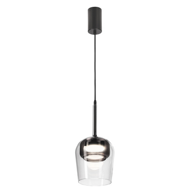 Lampa wisząca Glaxi szklana szara transparentna do salonu GX53
