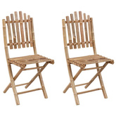 vidaXL Składane krzesła ogrodowe z poduszkami, 2 szt., bambusowe