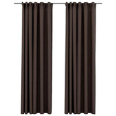 Zasłony stylizowane na lniane, 2 szt., taupe, 140x225 cm