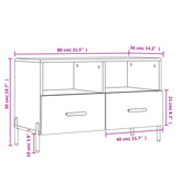 vidaXL Szafka pod TV, czarna, 80x36x50 cm, materiał drewnopochodny wariant 6