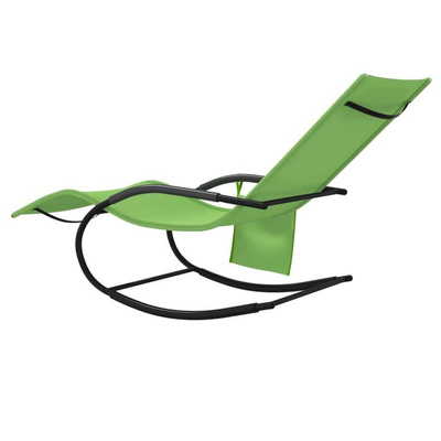 vidaXL Leżak, bujany, zielony, stal i tworzywo textilene model standard