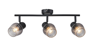 Lampa sufitowa Mitura listwa ze szklanymi kloszami 3-punktowa do salonu