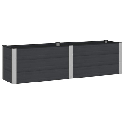Podniesiona rabata ogrodowa Czarny 200 x 50 x 54 cm