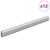 Drążek do szafy 12 pcs Srebrny 316 x 15 x 29 mm Stop Aluminium