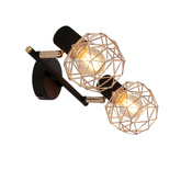 Lampa sufitowa listwa ścienna czarna klosz miedziany Acrobat 92-22202