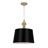 Lampa wisząca z abażurem Prima klasyczna czarna do salonu E27