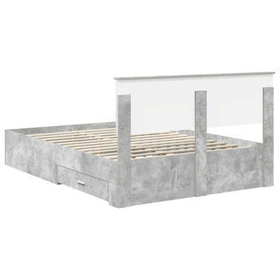 Ramka łóżka Betonowy szary 150 x 200 cm Drewno inżynieryjne