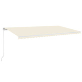 Ręcznie zwijana markiza z LED, 600 x 300 cm, kremowa