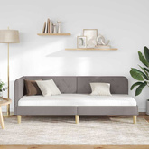 Rama łóżka narożnego Ciemnoszary 80 x 200 cm tkanina
