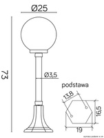 Lampa ogrodowa stojąca K 5002/3/KP 250