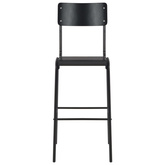 Krzesła barowe, 2 szt., czarne, sklejka i stal