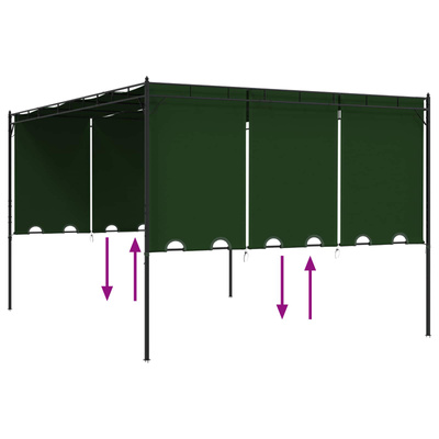Altana 4 x 3 x 2,3 m zielony Poliester i Stal