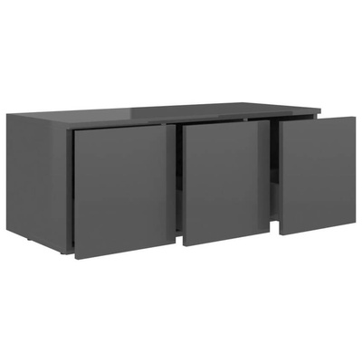 vidaXL Szafka pod TV, szara, wysoki połysk, 80x34x30 cm