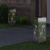 Słoneczna LED lampa na ścieżkę 2 pcs Srebrny Stal nierdzewna