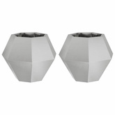 Donica 2 pcs Srebrny 50 x 50 x 40 cm Stal nierdzewna