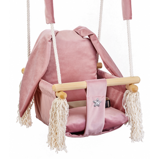 Huśtawka dla dzieci -Królik +pas bezp /różowa