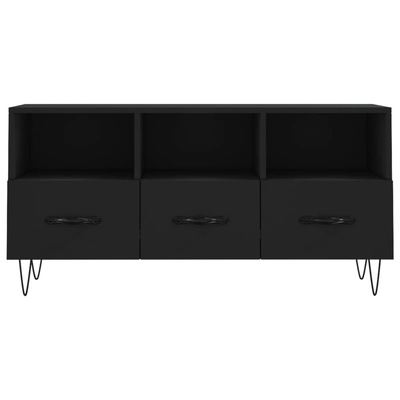 vidaXL Szafka pod TV, czarna, 102x36x50 cm, materiał drewnopochodny