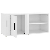 vidaXL Szafka pod TV, wysoki połysk, biała, 80x31,5x36 cm